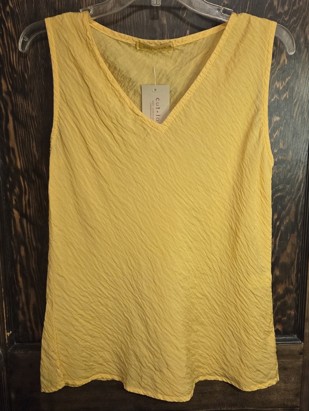 NWT Cut Loose Yellow Sleeveless V-Neck Tank Top